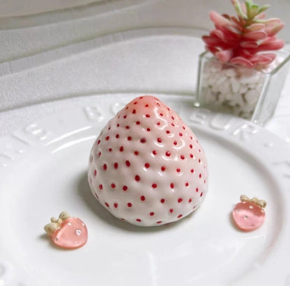 White Strawberry Silicone Taba Squishy