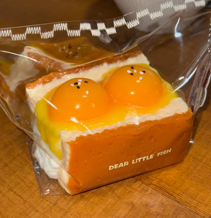 Soft-boiled Egg Toast Silicone Taba Squishy