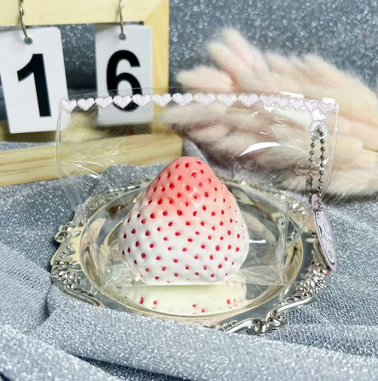 White Strawberry Silicone Taba Squishy