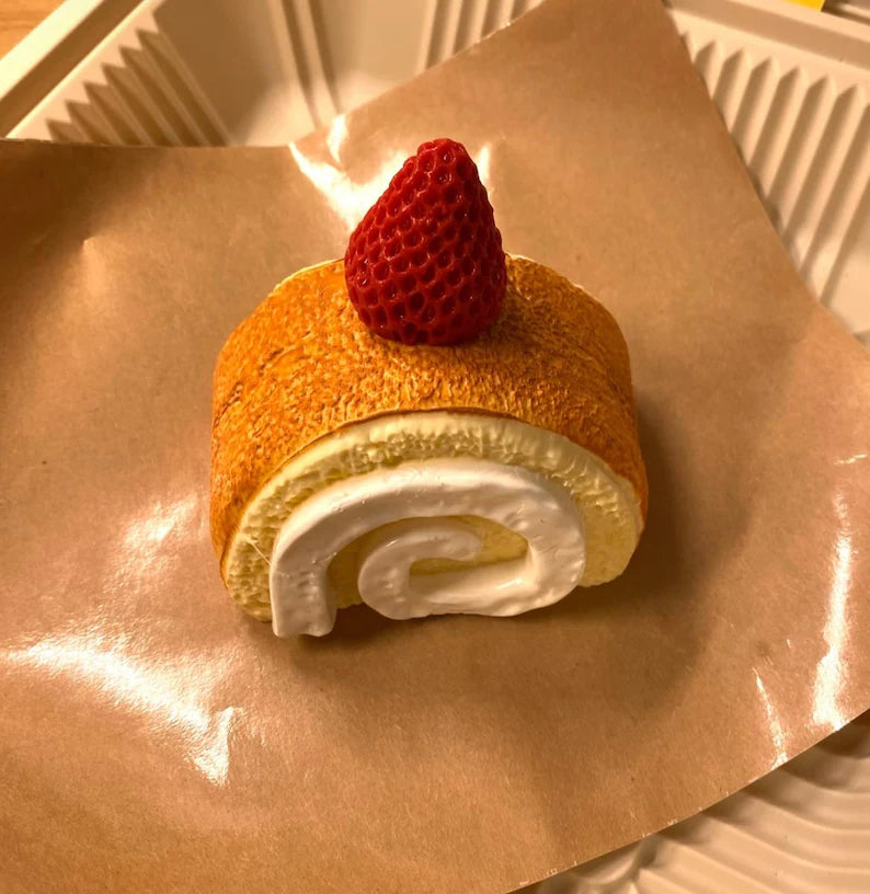 Strawberry Swiss Roll Silicone Taba Squishy