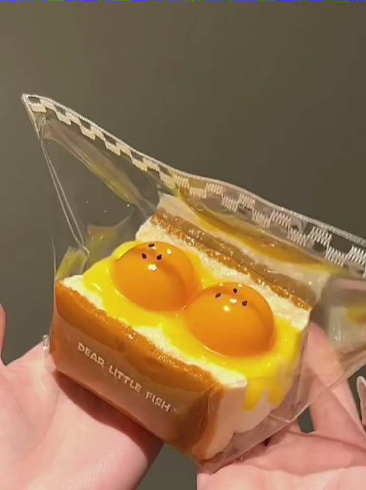 Soft-boiled Egg Toast Silicone Taba Squishy