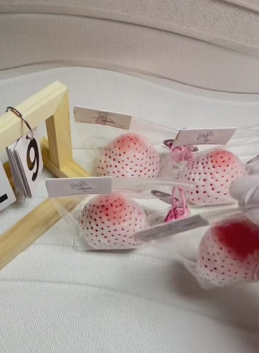 White Strawberry Silicone Taba Squishy